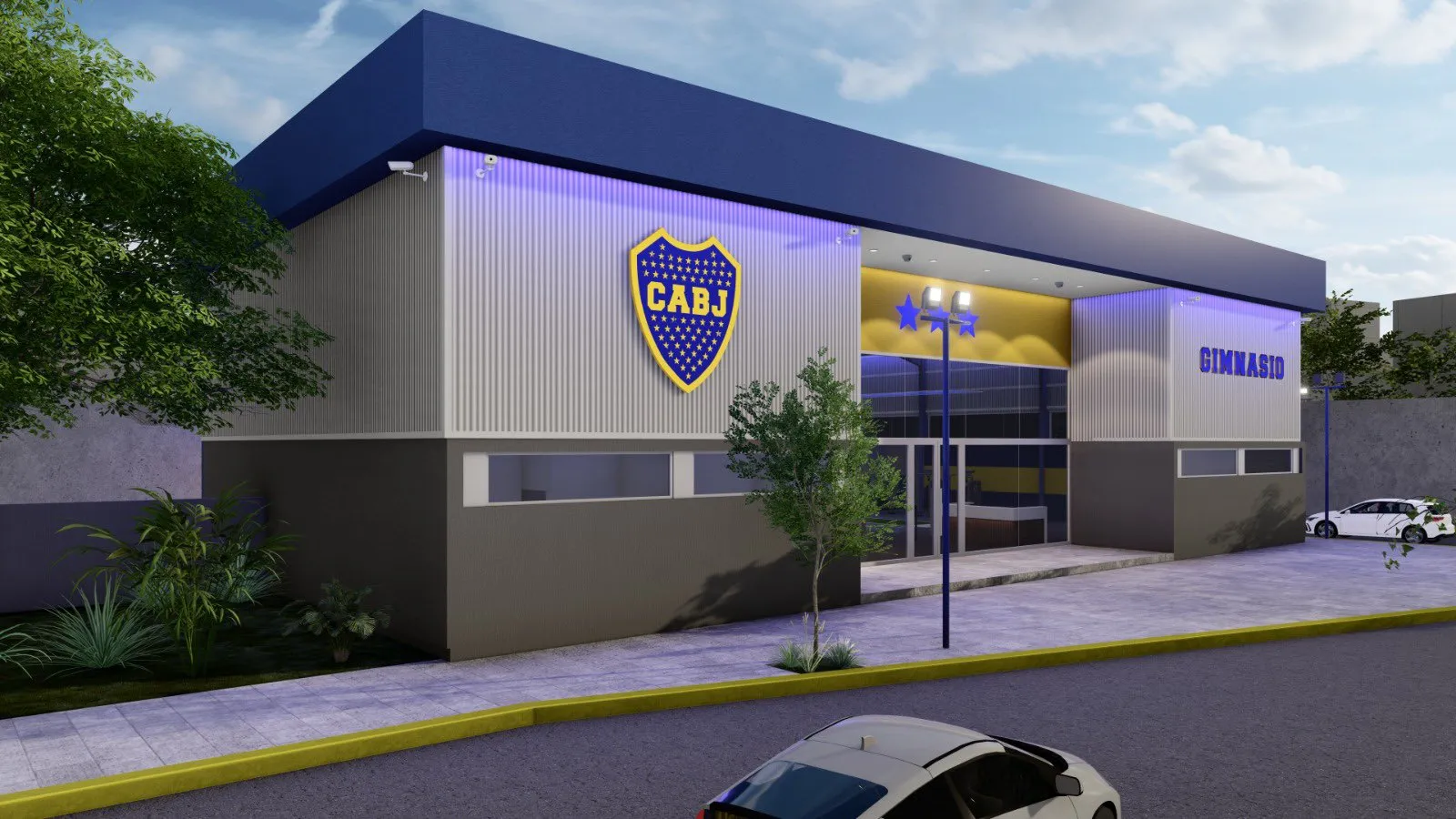 Así será la fachada del gimnasio para los socios de Boca.