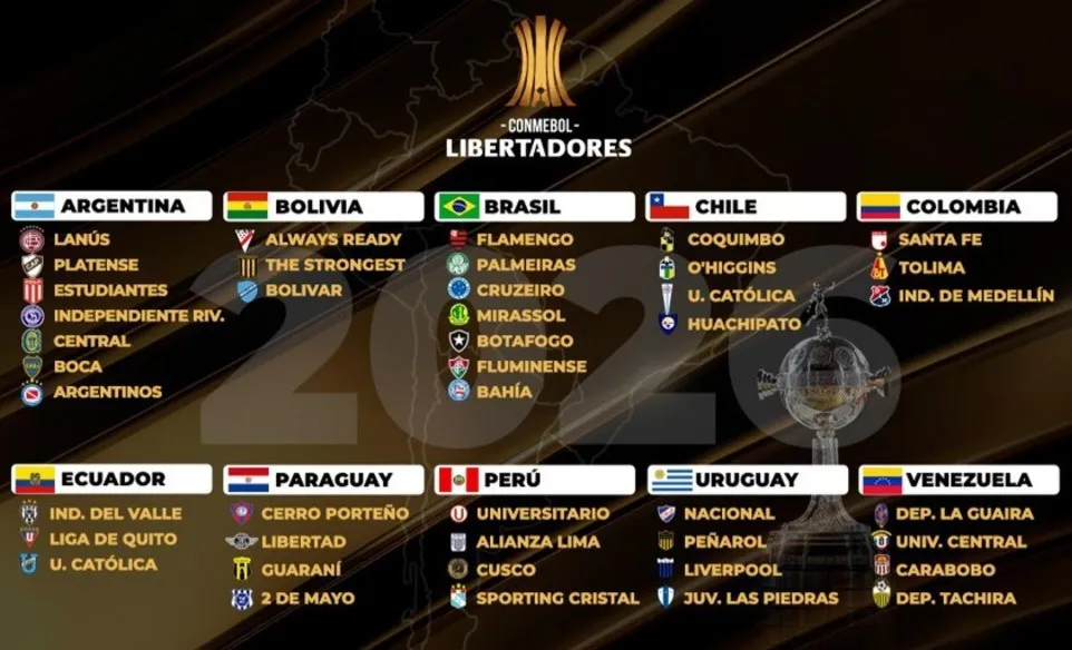 Los clasificados a la Copa Libertadores 2026.