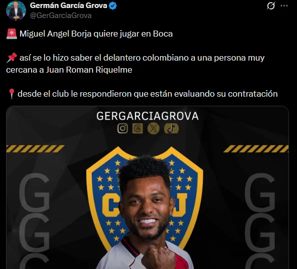 A Borja le gustaría jugar en Boca. (Captura)