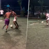 A puras patadas: Hinestroza, antes de llegar a Boca, jugó un picado con amigos en el que no se guardaron nada