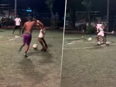 A puras patadas: Hinestroza, antes de llegar a Boca, jugó un picado con amigos en el que no se guardaron nada