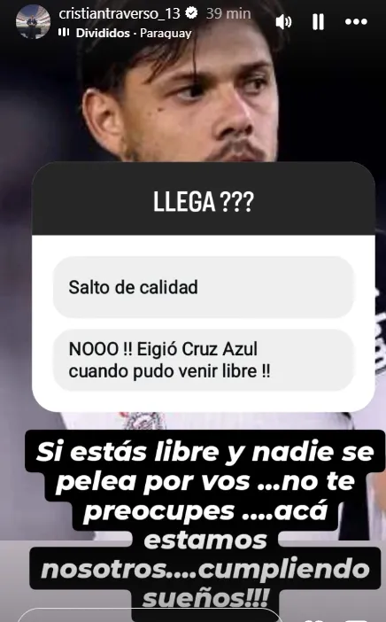 La postura de Traverso con Ángel Romero. (Captura)