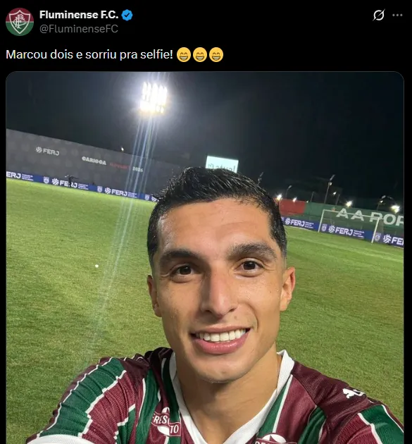 El posteo de Fluminense sobre Serna. (Captura)
