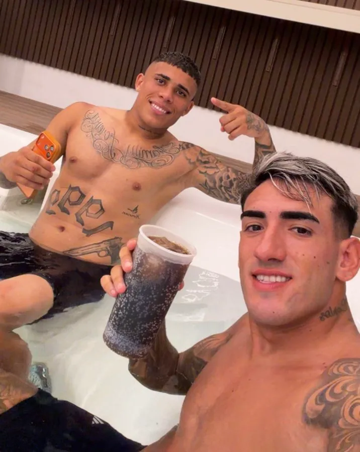 Di Lollo y Costa, luego del triunfo de Boca ante Riestra.