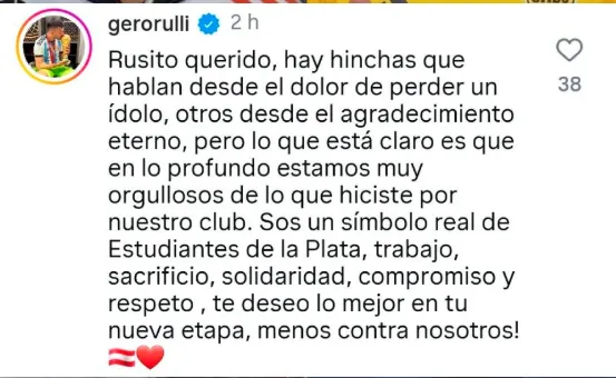 El comentario de Rulli para Ascacibar. (Captura)
