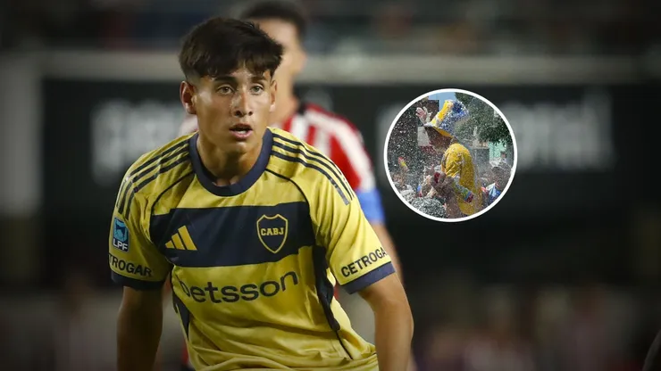 El gran recibimiento a Aranda tras su debut en Boca.