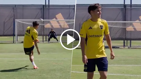 Los golazos de Aranda en la práctica de Boca.