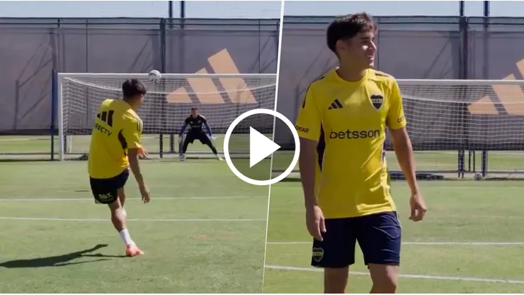 Los golazos de Aranda en la práctica de Boca.