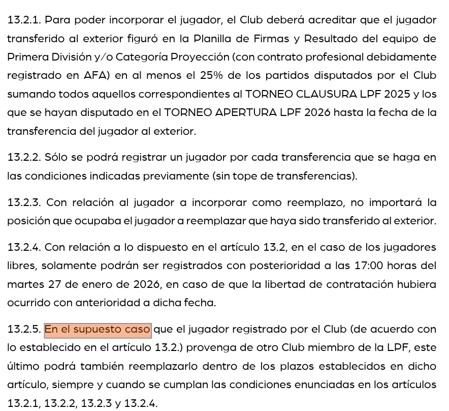 El reglamento determina que Boca abrirá un cupo más.