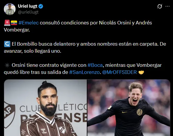 Emelec está interesado en Orsini. (Captura)