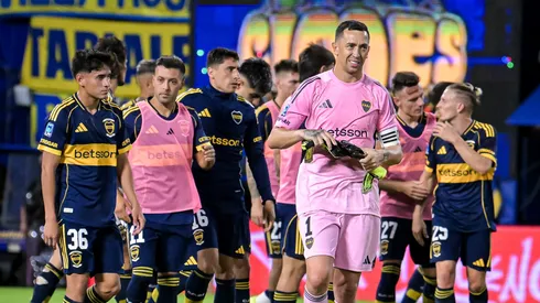 La bronca de un jugador de Boca tras el empate ante Racing.