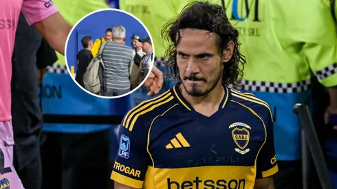 Cavani se juntó con un grupo de hinchas tras el Boca-Racing.
