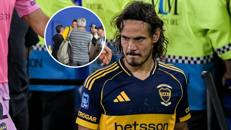 Cavani se juntó con un grupo de hinchas tras el Boca-Racing.