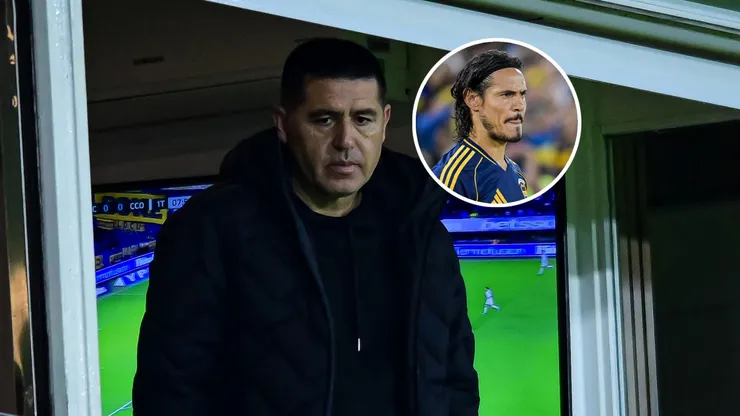 La reacción de Riquelme al cambio de Cavani.