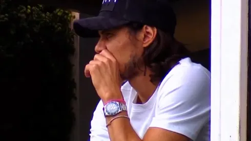 Cavani vio el partido de Boca desde el palco.