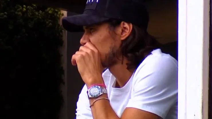 Cavani vio el partido de Boca desde el palco.