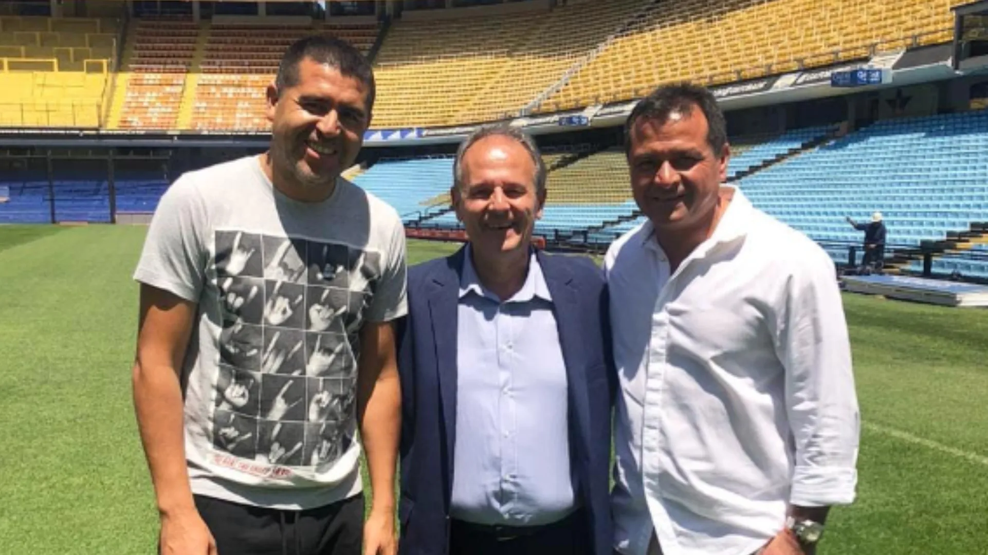 Riquelme, junto a Delgado y Rosica. (Instagram)