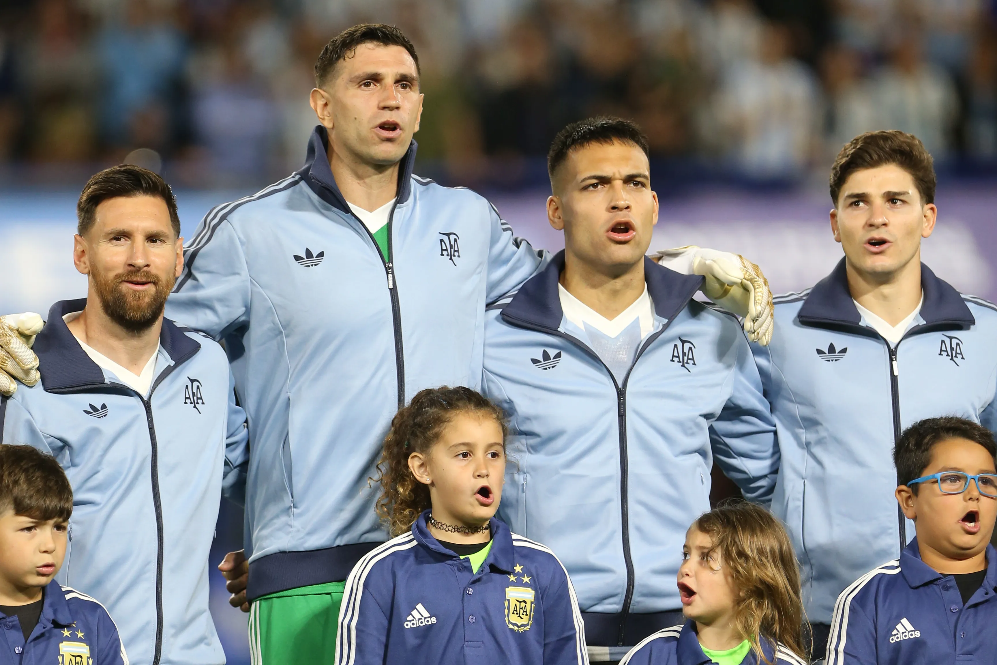 La Selección Argentina, en La Bombonera. (Getty)