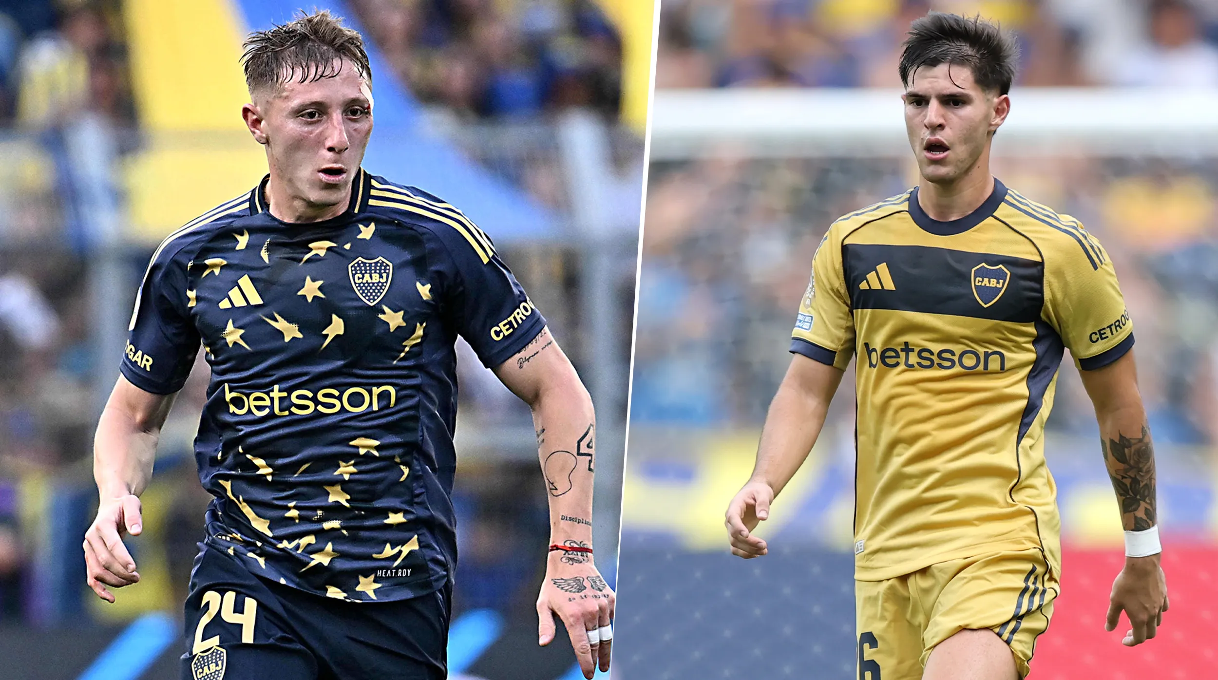 Barinaga y Pellegrino, con chances de ser titulares en la defensa de Boca. (Getty)