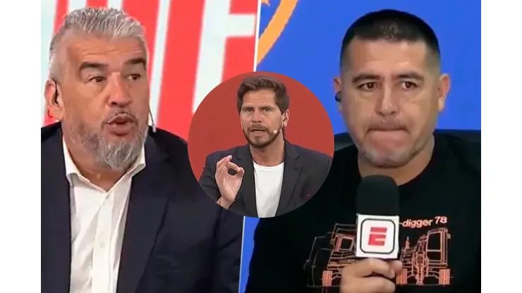 Riquelme y el Chavo Fucks tuvieron un cruce al aire.