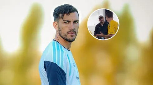 El volante aprovechó su tiempo libre para visitar al plantel de Boca.