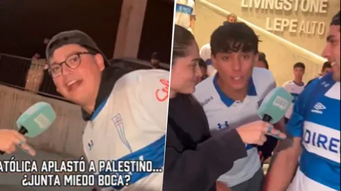 Los hinchas de Católica se agrandaron antes del duelo con Boca.