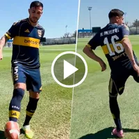 El divertido mano a mano entre Paredes y Merentiel: jueguitos con pelotas de tenis y fútbol americano