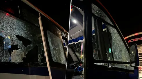 Los micros de Boca fueron atacados.