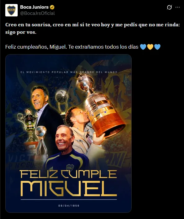 El mensaje de Boca para Russo. (Captura)