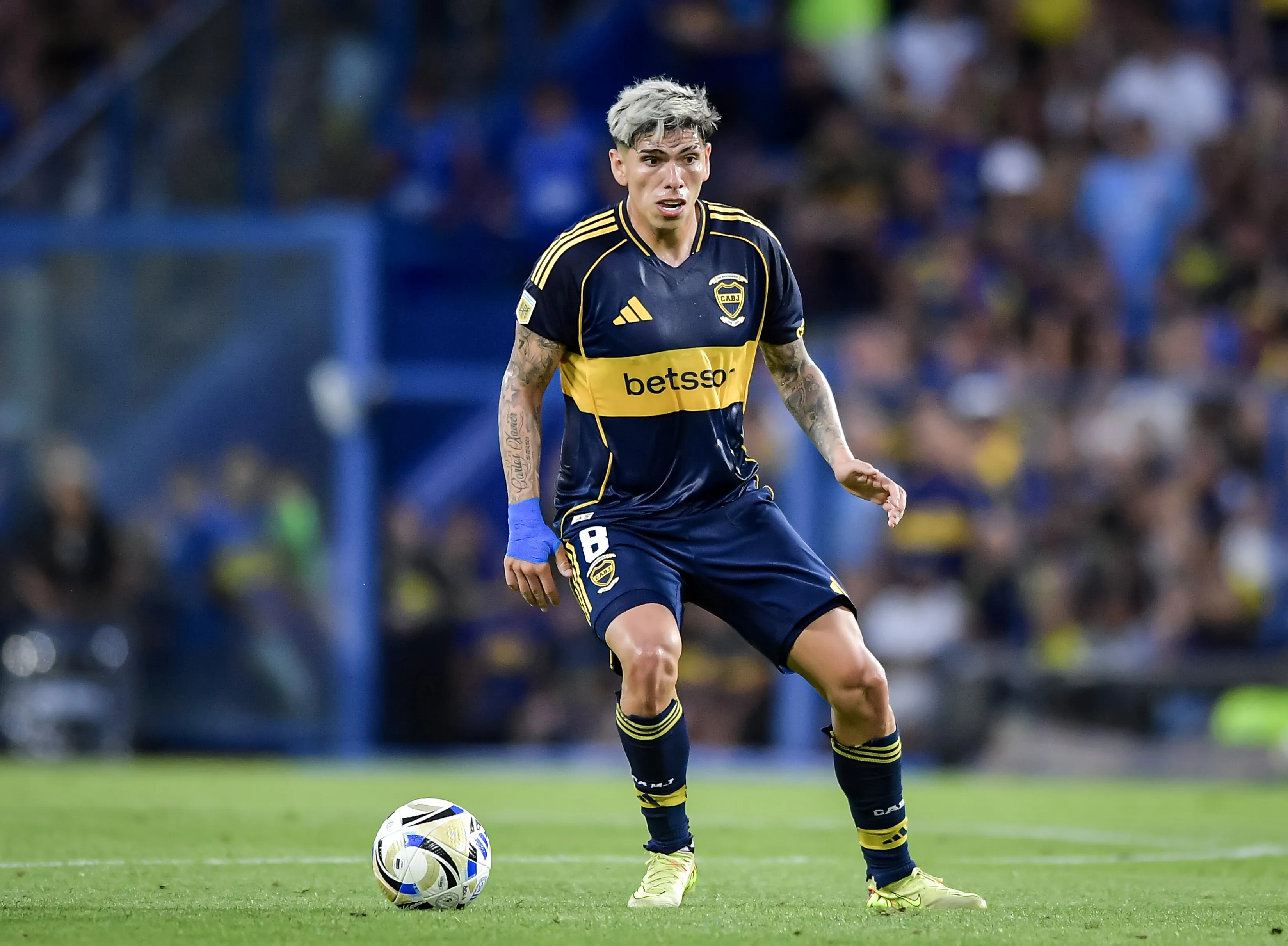 Palacios todavía no tuvo minutos con Boca en 2026. (Getty)