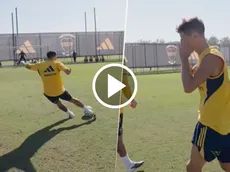 El gol de Paredes en la práctica de Boca y la imperdible reacción de Ander: “Mamita qué…”