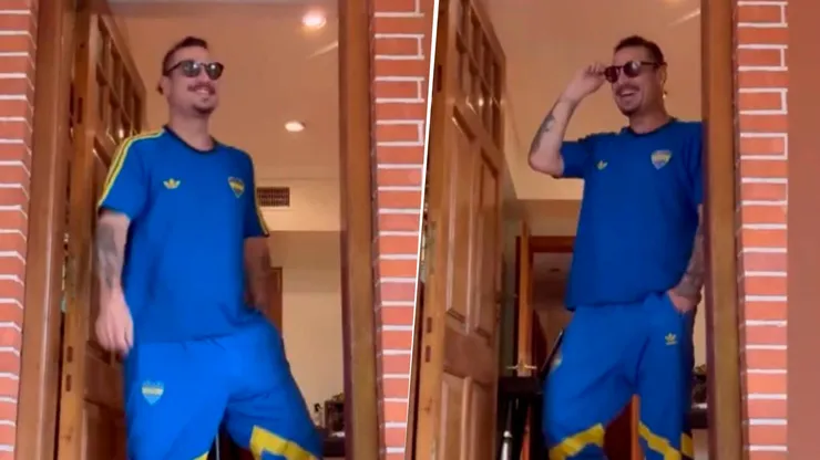 El festejo de Osvaldo tras la victoria de Boca.