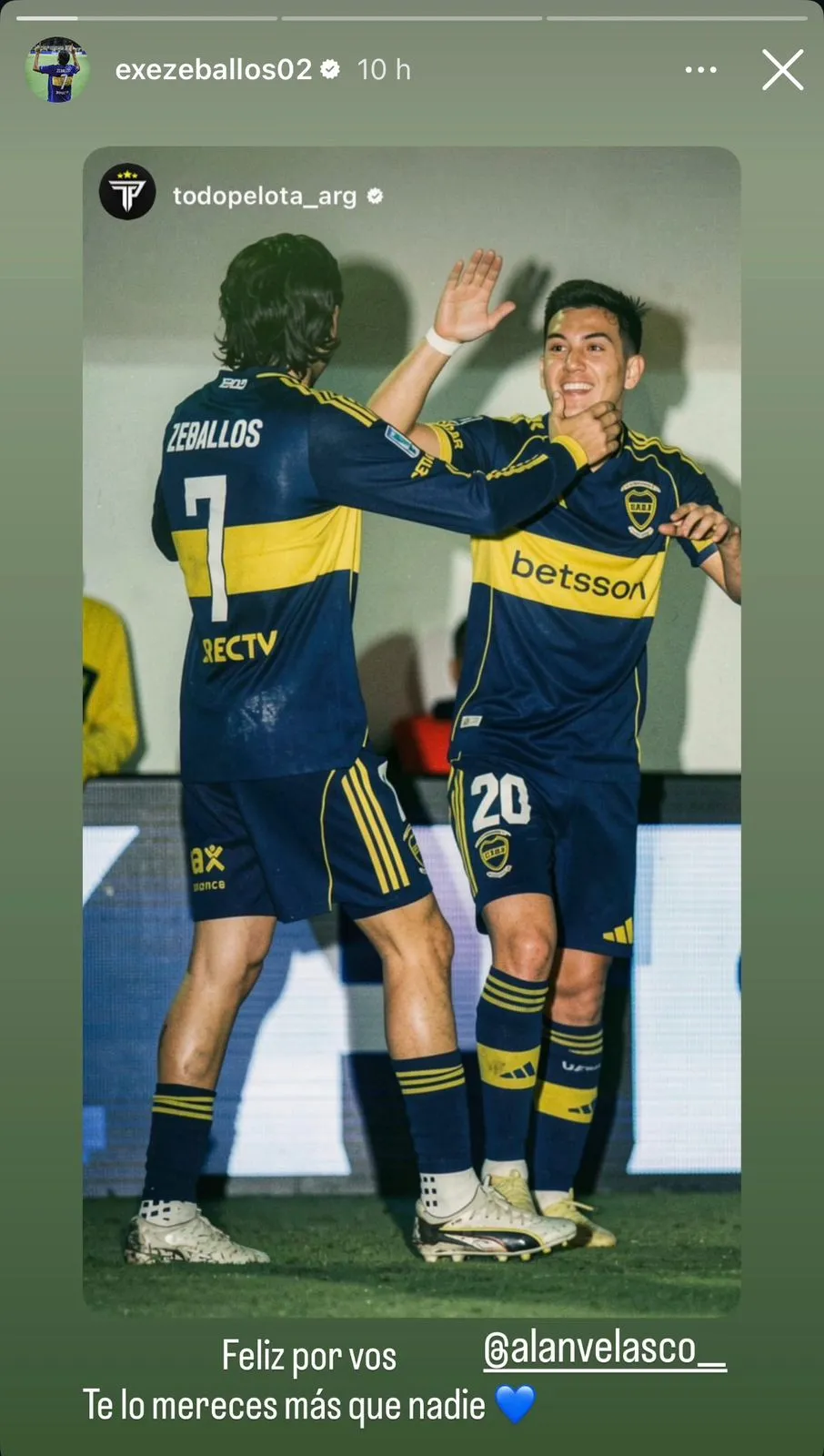 La historia de Zeballos para Velasco. (Captura)