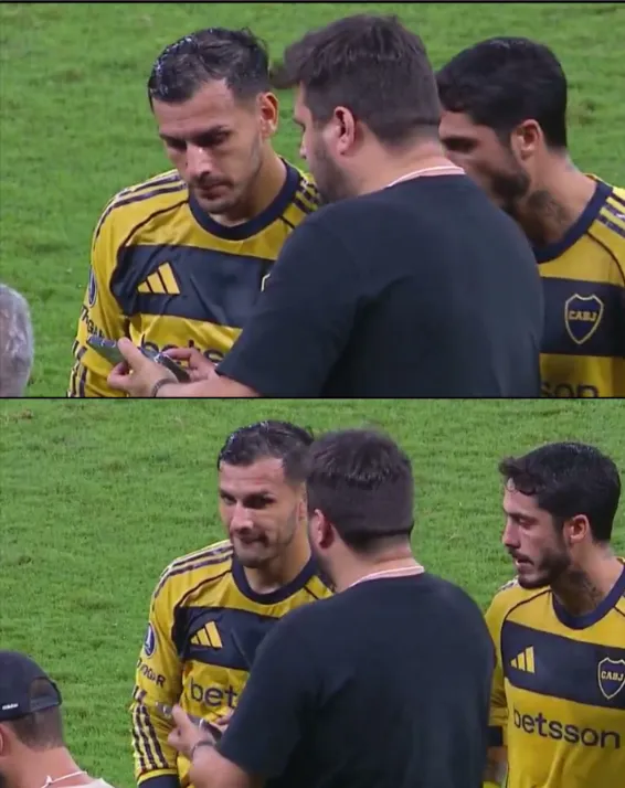 La reacción de Paredes a la roja de Bareiro. (Captura)