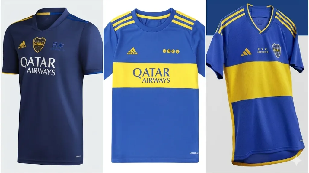 Las camisetas con homenaje que hizo Adidas en Boca.