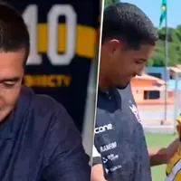 Riquelme conoció a los jugadores brasileños que llevan su nombre: su reacción y un regalo especial