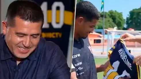 Riquelme conoció a juveniles que llevan su nombre.