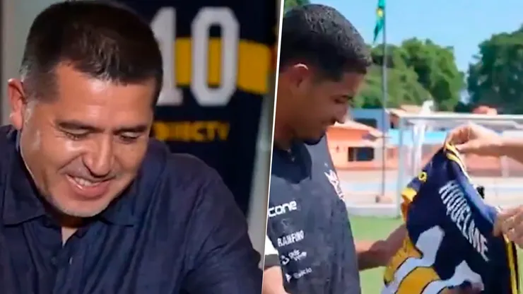 Riquelme conoció a juveniles que llevan su nombre.