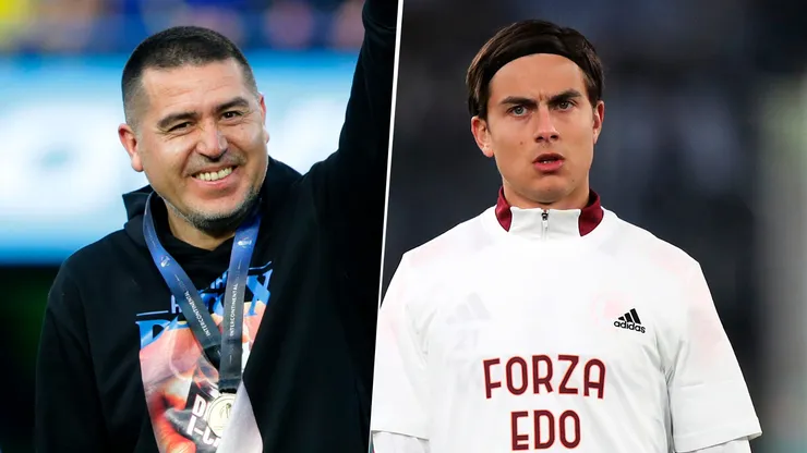 Riquelme se mueve por Paulo Dybala.
