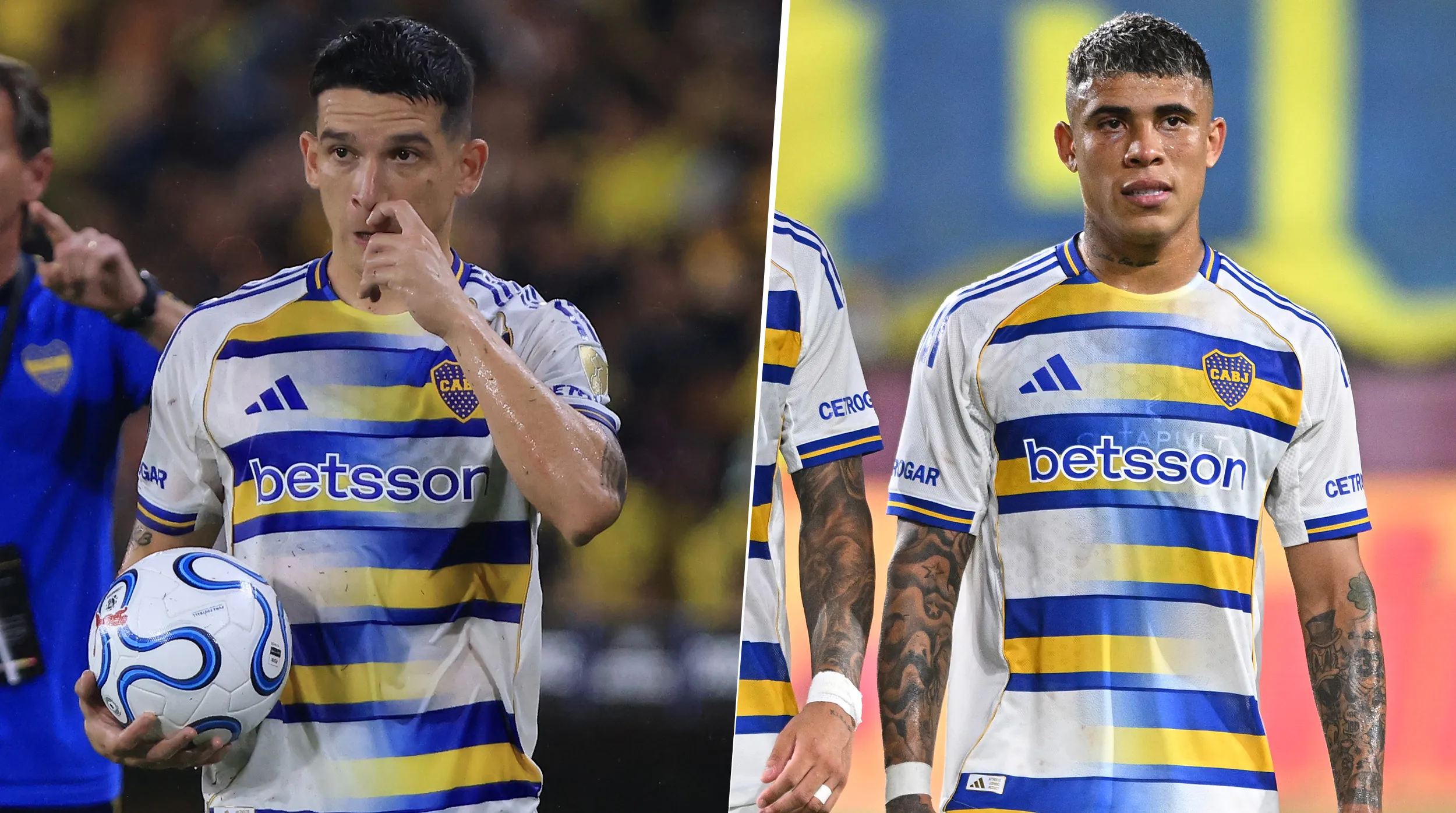 Blanco y Costa, al límite de amarillas en Boca. (Getty Images)
