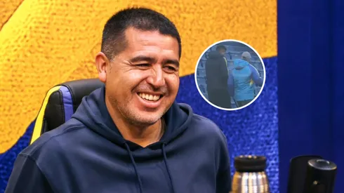 Riquelme vivió la previa ante Cruzeiro recorriendo el campo de juego de La Bombonera.