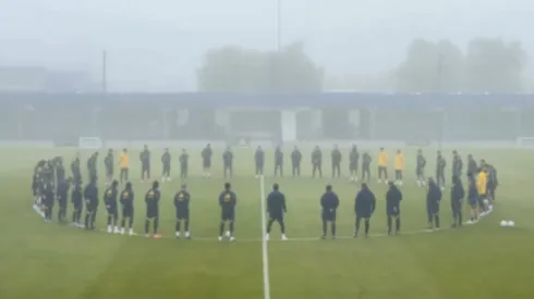 Boca homenajeó a Gayoso en el entrenamiento.