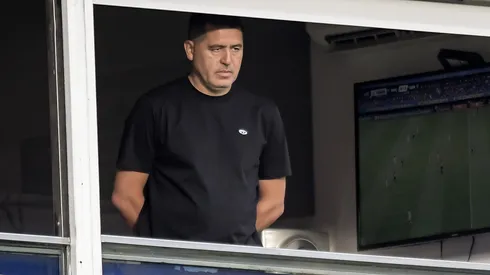 La reacción de Riquelme en su palco.