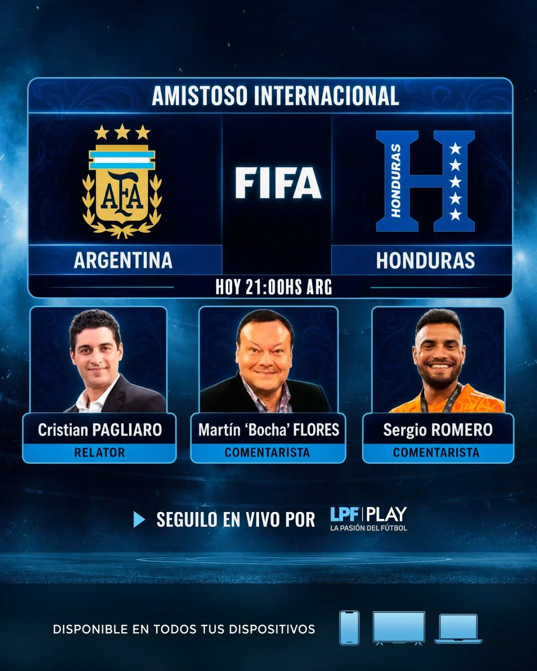 Sergio Romero comentará el partido de Argentina vs. Honduras. (LPF Oficial)