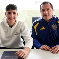 Franco Pérez, hijo de Omar, firmó su primer contrato con Boca