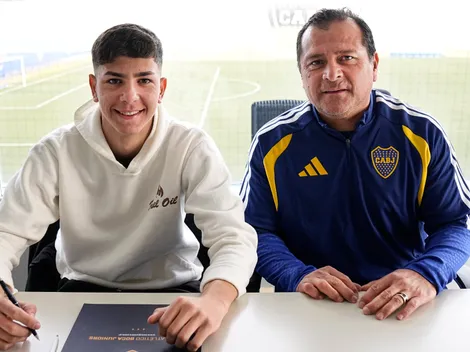 Franco Pérez, hijo de Omar, firmó su primer contrato con Boca