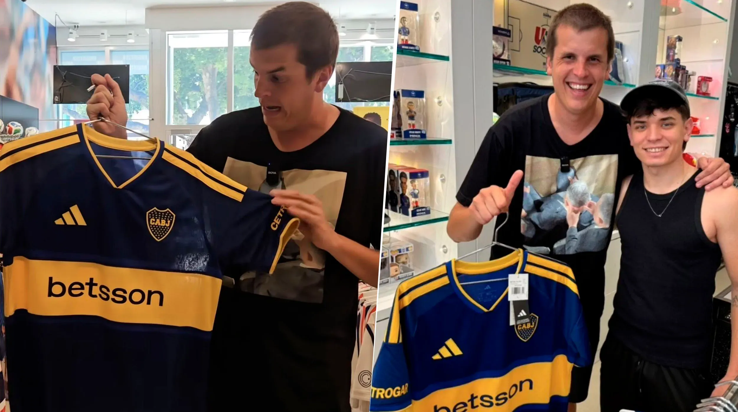 La nueva camiseta de Boca está en las tiendas de Miami. (Captura)