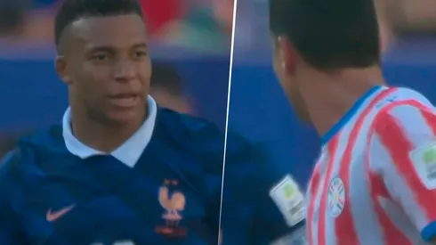 El fuerte cruce entre Mbappé y Junior Alonso.