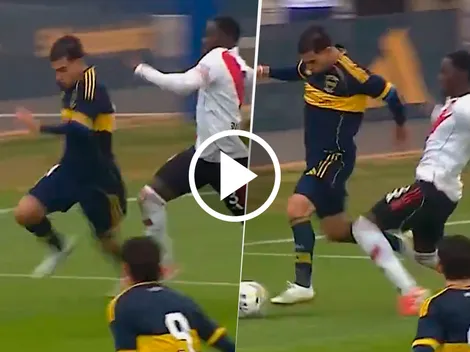 Todo Boca pidió penal: la patada que recibió Gelini frente a River en Reserva