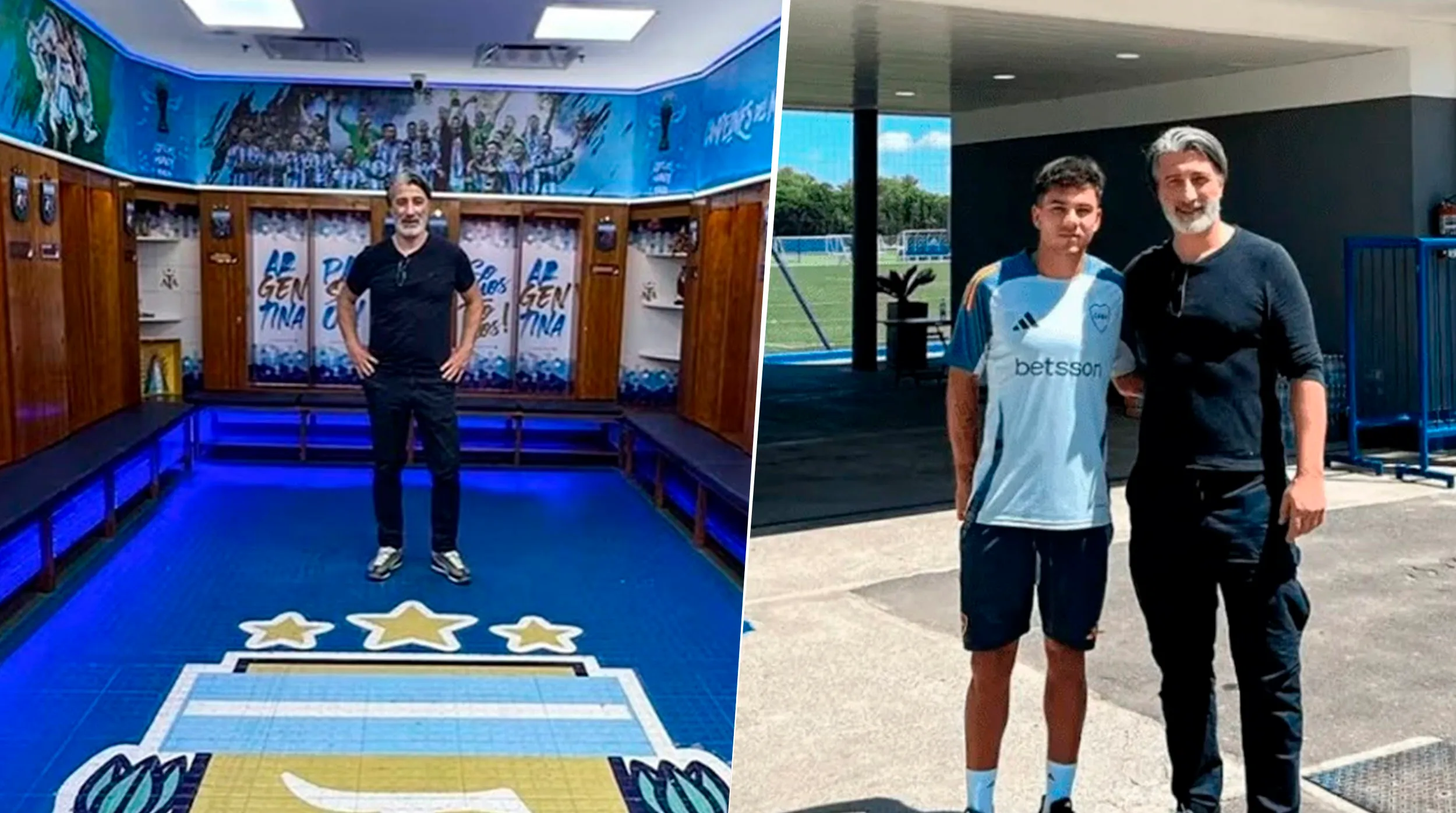 El DT de Suiza, en el Predio de Boca y Argentina.